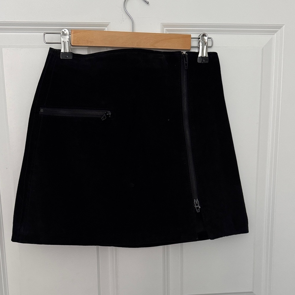 Blank NYC Black Mini Skirt with Zipper Detail